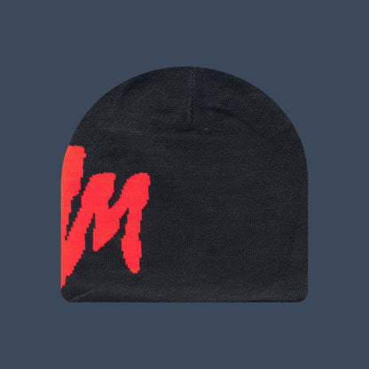 MMM LOGO BEANIE - Black Red