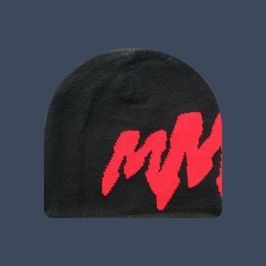 MMM LOGO BEANIE - Black Red